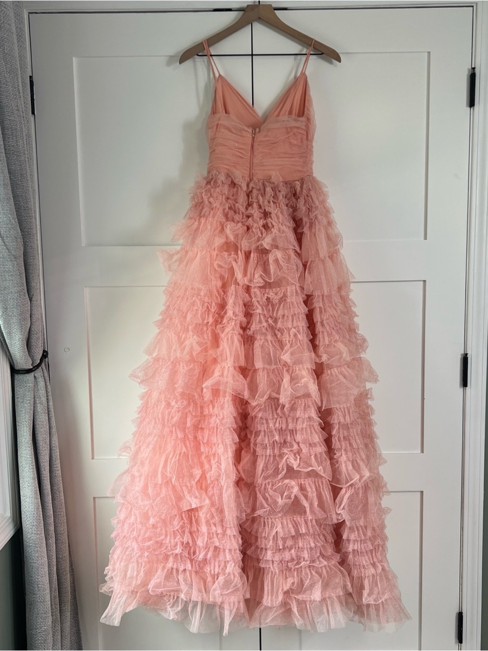 Windsor Dress Sz M Quinceanera Fairy Glitter Ball Gown Peach Pink Prom Hoco - Picture 6 of 11